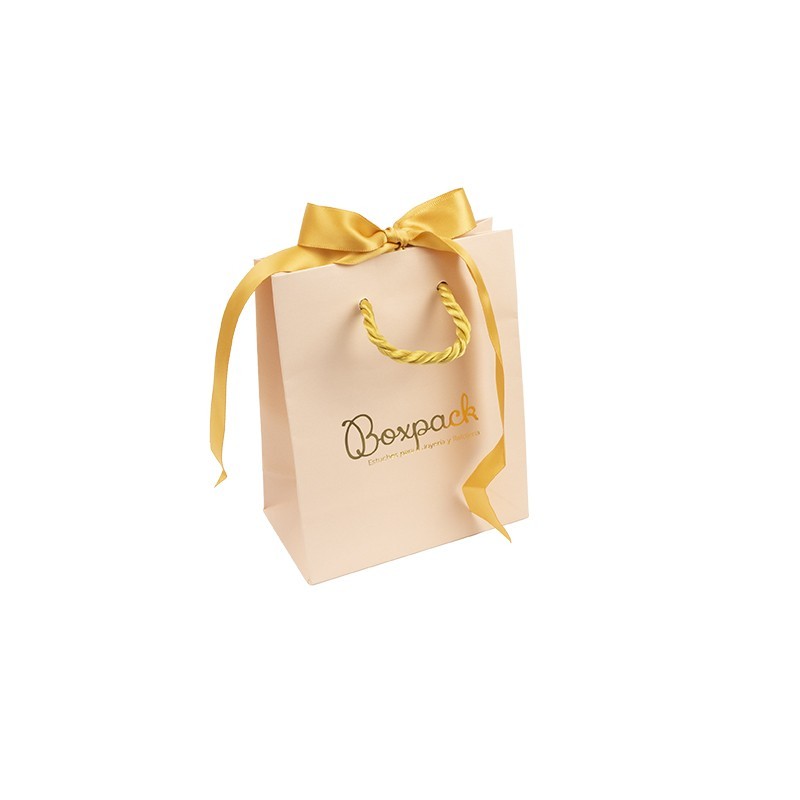 Bolsa ribbons de papel mate para joyería bisutería y relojería 120x150x65 mm BR-M-RC