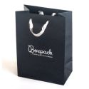 Shopper di carta con manici in nastro grigio per gioielli e orologi 180 x 250 x 100 mm BQ-L-G