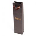 Paper bag with brown ribbon handles for jewelry and watches 80 x 300 x 45 mm BQ-B-M