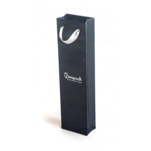 Sac en papier à poignées en ruban gris pour bijoux et montres 80 x 300 x 45 mm BQ-B-G