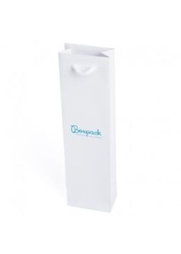 Bolsa de papel mate blanca asa blanca para joyería bisutería y relojería 80x300x45 mm B-B-B-B