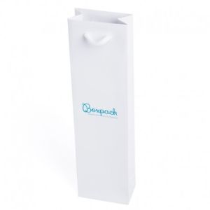 Shopper di carta opaca per gioielli e orologi, bianca con manici bianchi 80 x 300 x 45 mm B-B-B-B