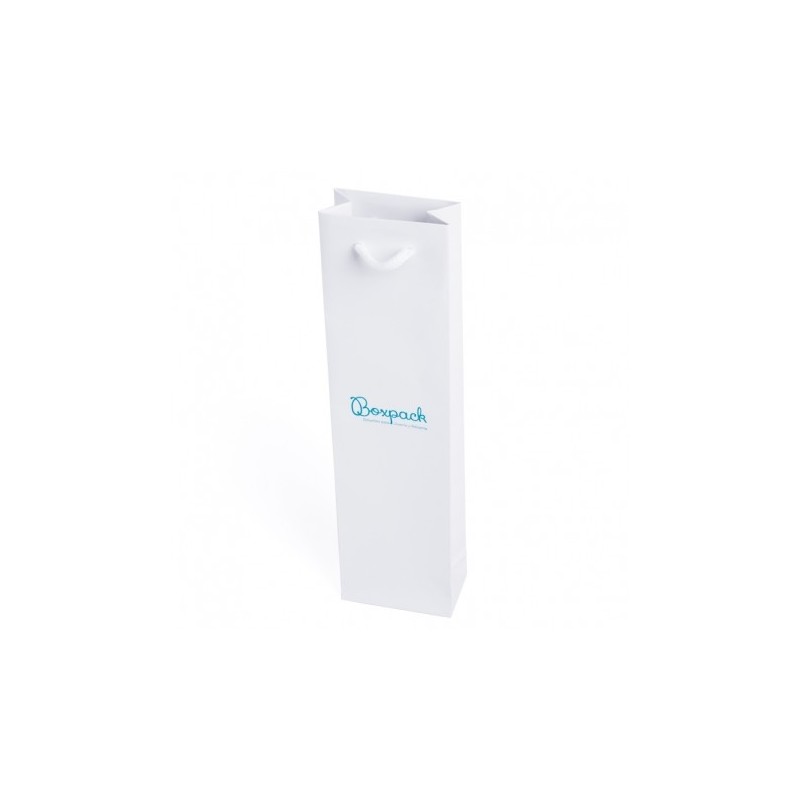 Bolsa de papel mate blanca asa blanca para joyería bisutería y relojería 80x300x45 mm B-B-B-B