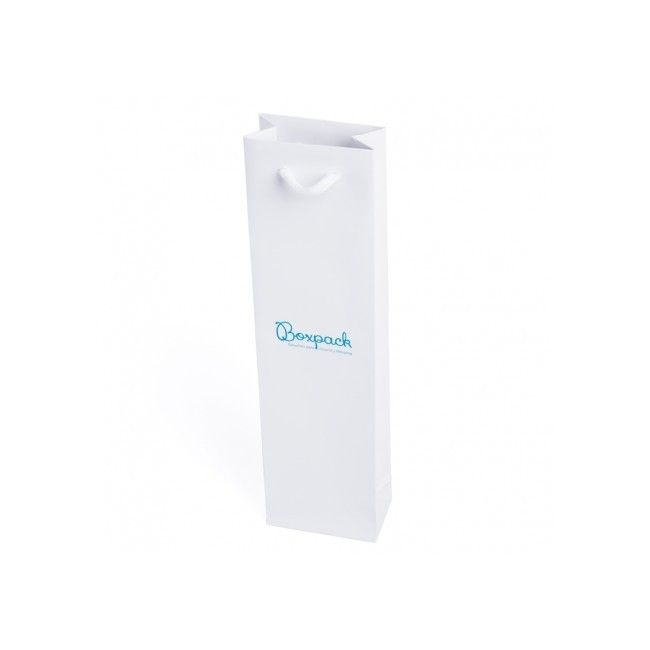 Matte paper bag for jewelry and watches, white with white handles 80 x 300 x 45 mm B-B-B-B