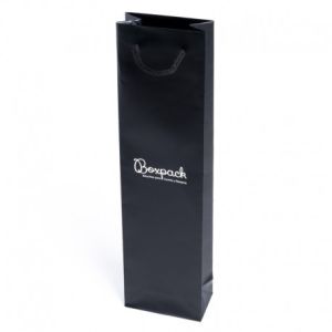 Shopper di carta opaca per gioielli e orologi, nera 80 x 300 x 45 mm B-B-N