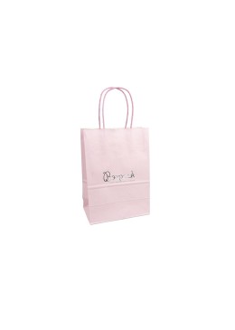 Bolsa de papel económica rosa cuarzo para joyería, bisutería, relojería y boutique 180x250x100 mm BE-250-RS