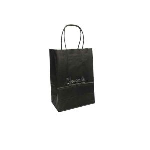Günstige schwarze Papiertragetasche für Schmuck, Uhren und Boutiquen 180 x 250 x 100 mm BE-250-N