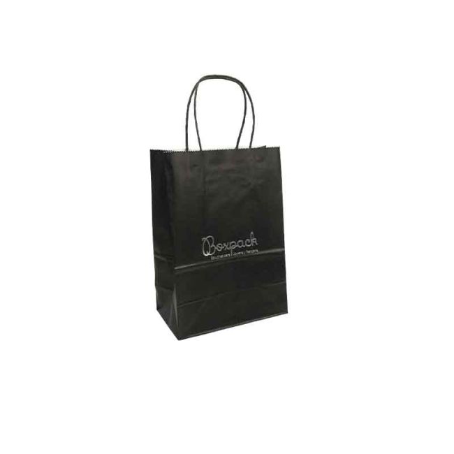 Günstige schwarze Papiertragetasche für Schmuck, Uhren und Boutiquen 180 x 250 x 100 mm BE-250-N