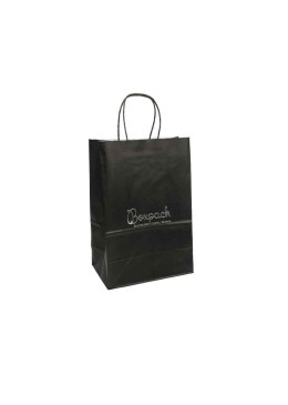 Bolsa de papel económica negro para joyería, bisutería, relojería y boutique 220X320X120 mm BE-320-N