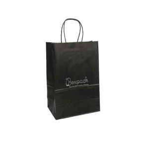 Günstige schwarze Papiertragetasche für Schmuck, Uhren und Boutiquen 220 x 320 x 120 mm BE-320-N