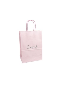 Bolsa de papel económica rosa cuarzo para joyería, bisutería, relojería y boutique 220X320X120 mm BE-320-RS