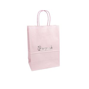 Bolsa de papel económica rosa cuarzo para joyería, bisutería, relojería y boutique 220X320X120 mm BE-320-RS