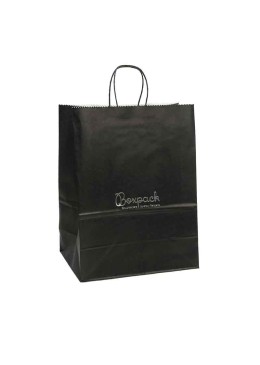 Bolsa de papel económica negra para joyería, bisutería, relojería y boutique 320X420X150 mm BE-420-N
