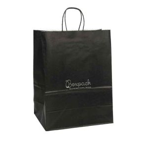 Bolsa de papel económica negra para joyería, bisutería, relojería y boutique 320X420X150 mm BE-420-N