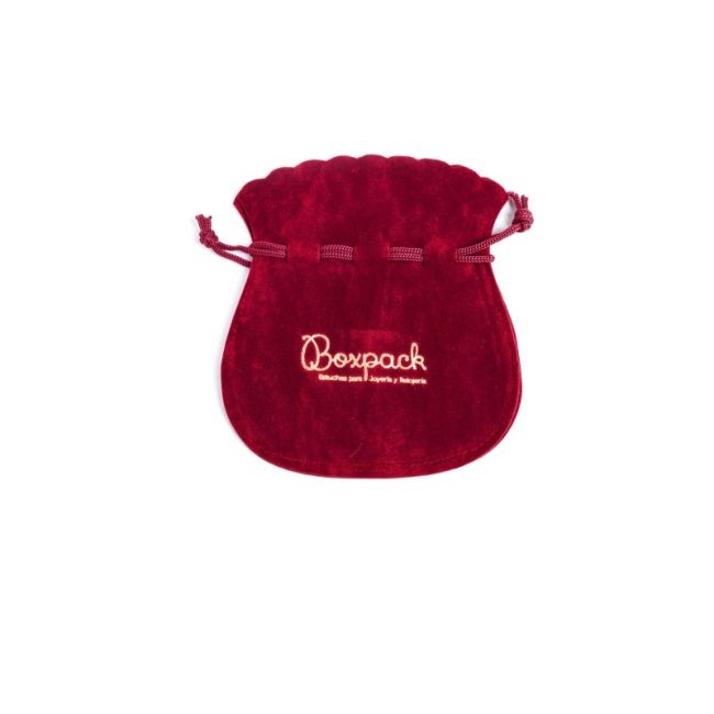 Bolsa textil de antelina burdeos para joyería y bisutería 65x75 mm A-101-BU