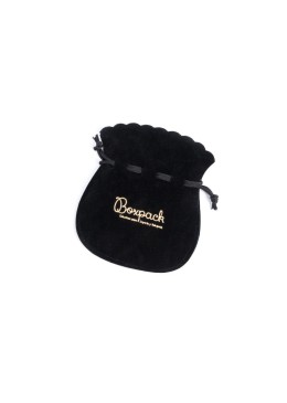 Bolsa textil de antelina negra para joyería y bisutería 65x75 mm A-101-N