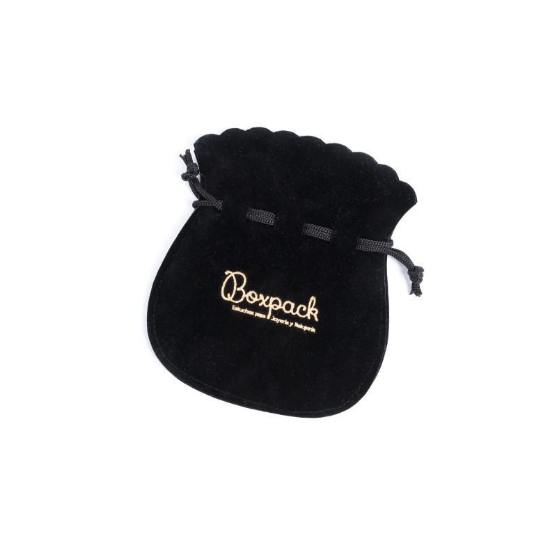 Bolsa textil de antelina negra para joyería y bisutería 65x75 mm A-101-N