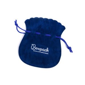 Bolsa textil de antelina azul para joyería y bisutería 80x100 mm A-102-A