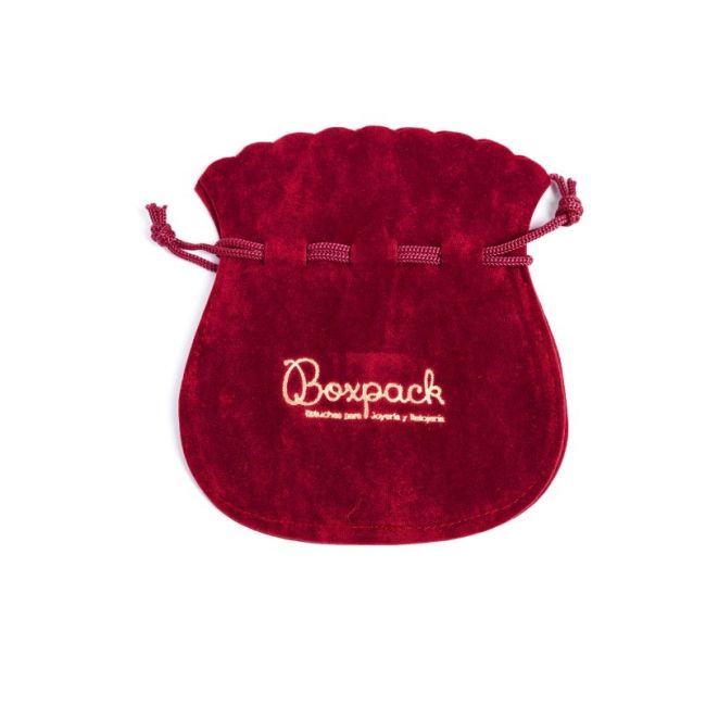 Bolsa textil de antelina burdeos para joyería y bisutería 80x100 mm A-102-BU