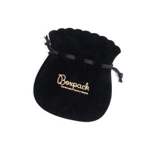 Pochette en suédine pour bijoux, noire 80 x 100 mm A-102-N