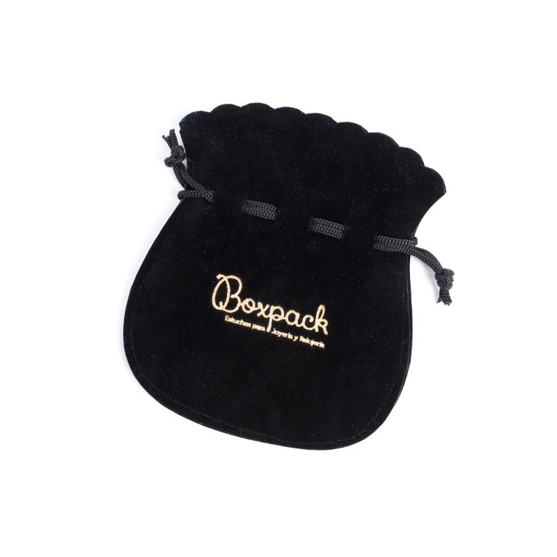 Bolsa textil de antelina negra para joyería y bisutería 80x100 mm A-102-N