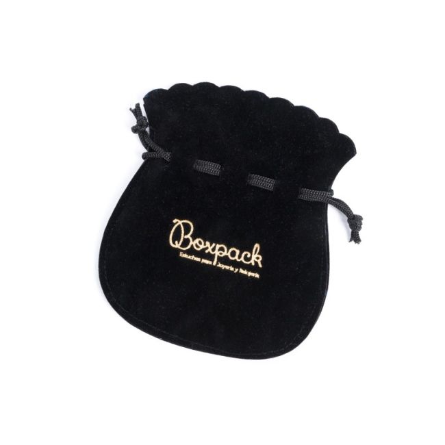 Bolsa textil de antelina negra para joyería y bisutería 80x100 mm A-102-N