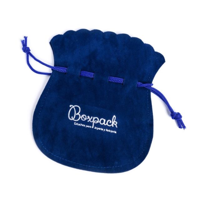 Bolsa textil de antelina azul para joyería y bisutería 100x120  mm A-103-A
