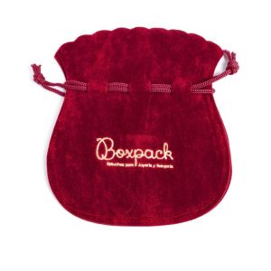 Bolsa textil de antelina burdeos para joyería y bisutería 100x120  mm A-103-BU