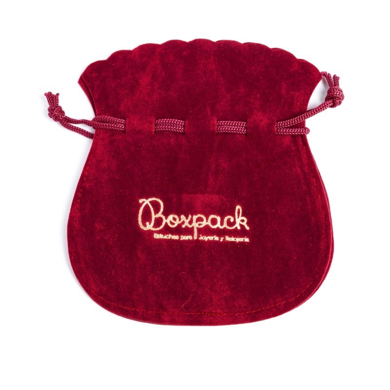 Bolsa textil de antelina burdeos para joyería y bisutería 100x120  mm A-103-BU