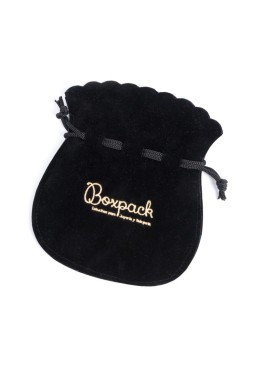Bolsa textil de antelina negra para joyería y bisutería 100x120  mm A-103-N