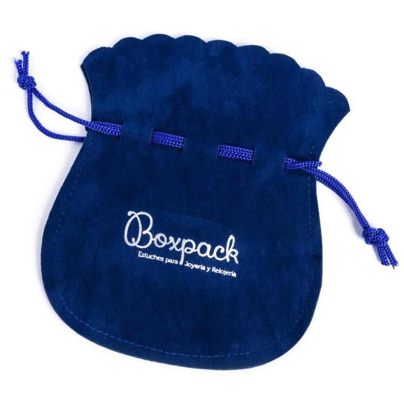 Bolsa textil de antelina azul para joyería y bisutería 120x140  mm A-104-A