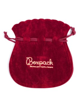 Bolsa textil de antelina burdeos para joyería y bisutería 120x140  mm A-104-BU