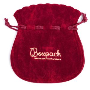 Pochette en suédine pour bijoux, bordeaux 120 x 140 mm A-104-BU