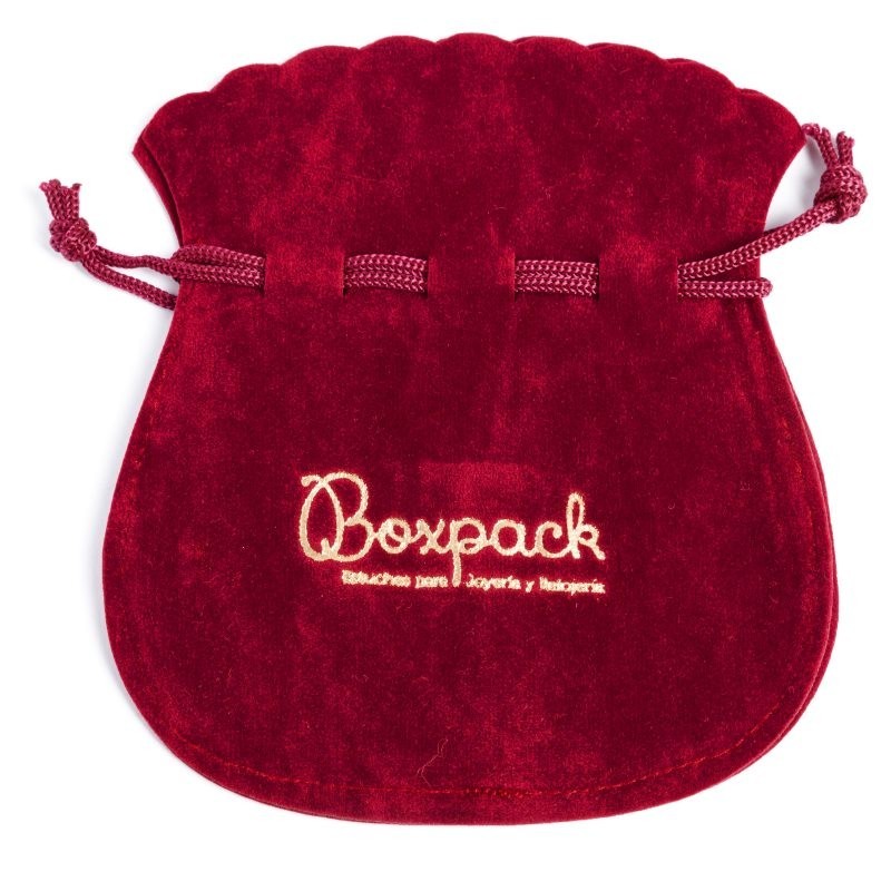 Bolsa textil de antelina burdeos para joyería y bisutería 120x140  mm A-104-BU