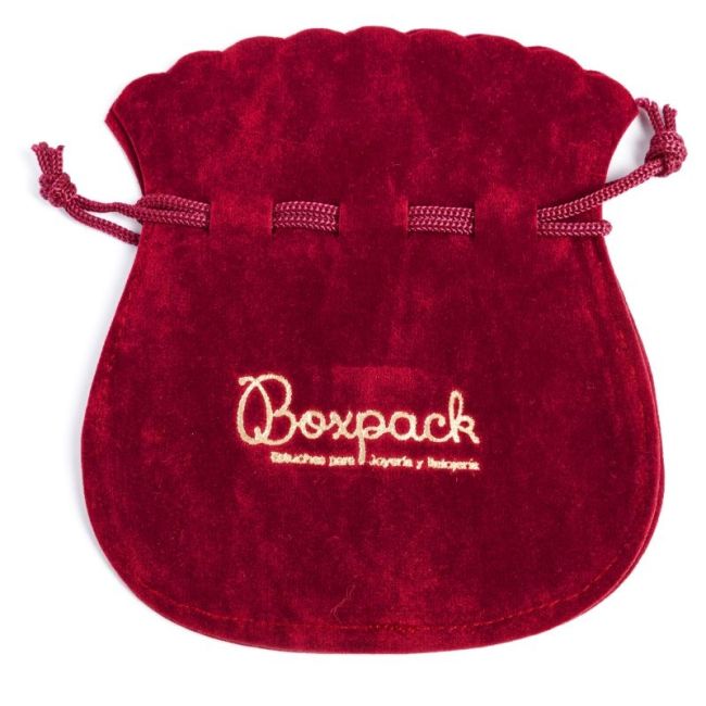 Bolsa textil de antelina burdeos para joyería y bisutería 120x140  mm A-104-BU