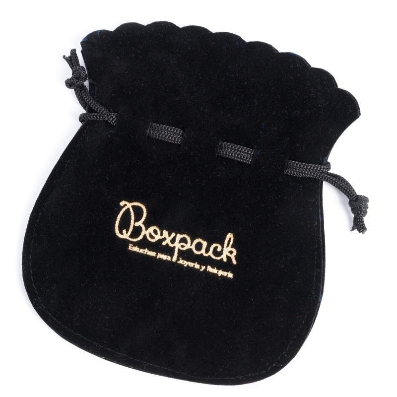 Bolsa textil de antelina negra para joyería y bisutería 120x140  mm A-104-N