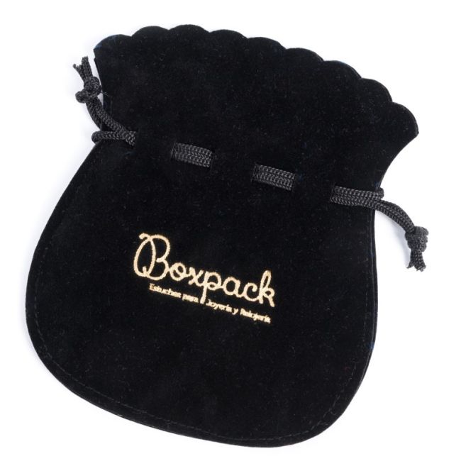 Bolsa textil de antelina negra para joyería y bisutería 120x140  mm A-104-N