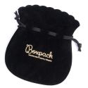 Bolsa textil de antelina negra para joyería y bisutería 120x140  mm A-104-N