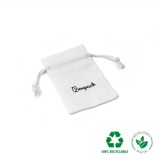 Sacchetto in cotone per gioielli, bianco 65 x 95 mm C-301-B