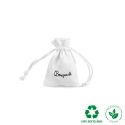 Bolsa textil de algodón color blanco para joyería y bisutería 65x95 mm C-301-B