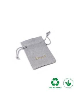 Bolsa textil de algodón color gris para joyería y bisutería 65x95 mm C-301-G