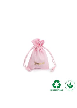 Bolsa textil de algodón color rosa para joyería y bisutería 65x95 mm C-301-RS