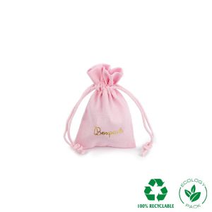 Pochette en coton pour bijoux, rose 65 x 95 mm C-301-RS