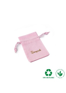 Bolsa textil de algodón color rosa para joyería y bisutería 65x95 mm C-301-RS