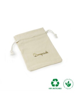 Bolsa textil de algodón color natural para joyería y bisutería 95x120 mm C-302-NA