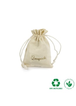 Bolsa textil de algodón color natural para joyería y bisutería 95x120 mm C-302-NA