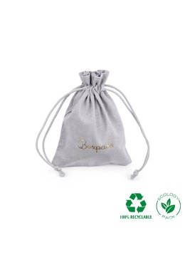 Bolsa textil de algodón color gris para joyería y bisutería 95x120 mm C-302-G
