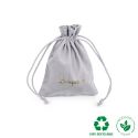 Bolsa textil de algodón color gris para joyería y bisutería 95x120 mm C-302-G