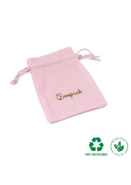 Bolsa textil de algodón color rosa para joyería y bisutería 95x120 mm C-302-RS
