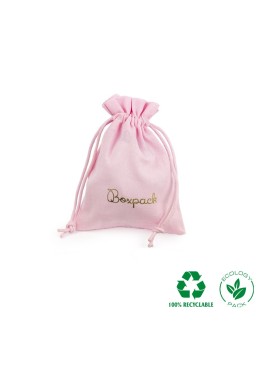 Bolsa textil de algodón color rosa para joyería y bisutería 95x120 mm C-302-RS